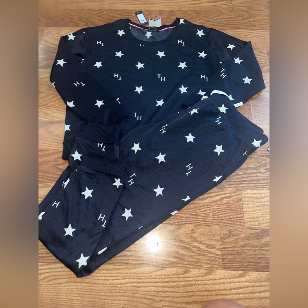 Women's Large Tommy Hilfiger Navy Blue  Jogger Lounge Set NWT